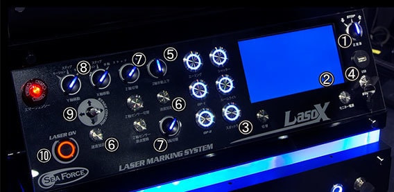 レーザー加工機 正面パネル